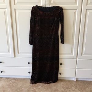 Velvet dress with black slip dress